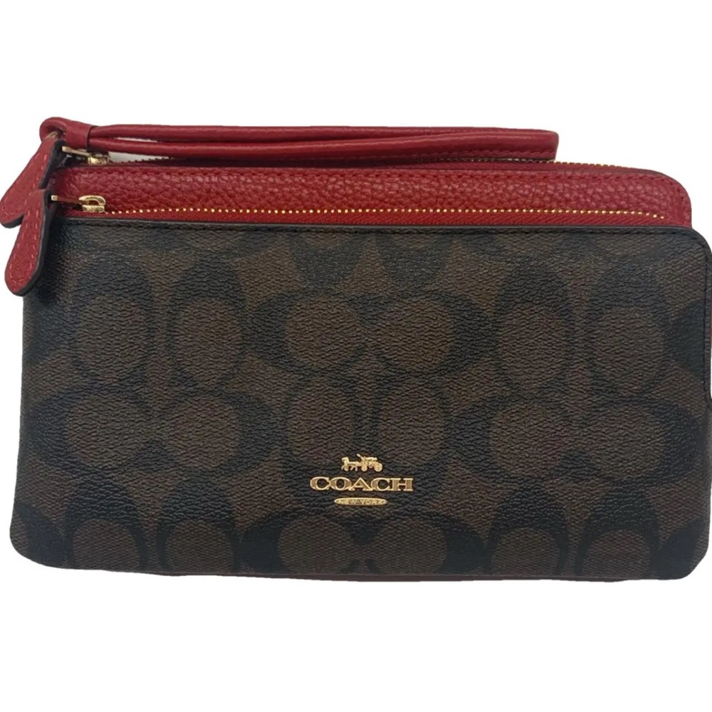 Brand new Coach Brown and Red Women's Wristlet
